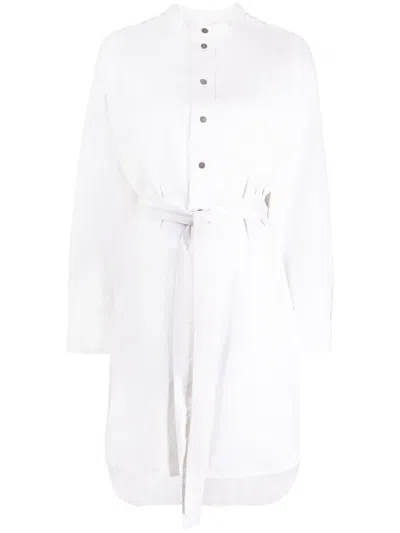 Victoria Beckham Tie-waist Cotton Dress In 中性色