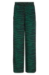 VICTORIA BECKHAM TIGER STRIPE WIDE LEG SILK trousers