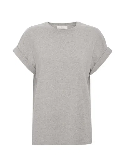 Victoria Beckham Tilly Rolled-sleeve T-shirt In Gray