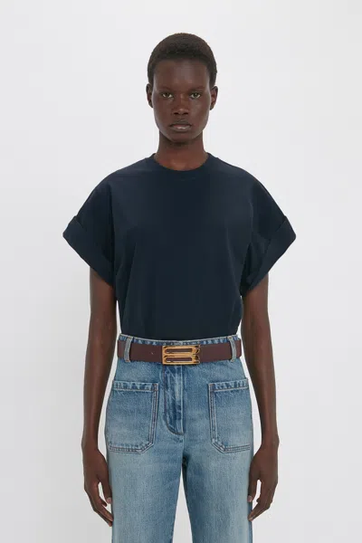 Victoria Beckham Tilly T-shirt In Navy In Blue