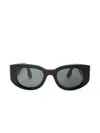Victoria Beckham Tinted-lenses Oval-frame Sunglasses In Black