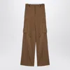 Victoria Beckham Tobacco-coloured Cotton Cargo Trousers Women