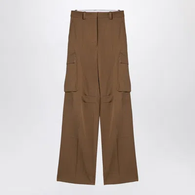 Victoria Beckham Tobacco-coloured Cotton Cargo Trousers Women In Brown