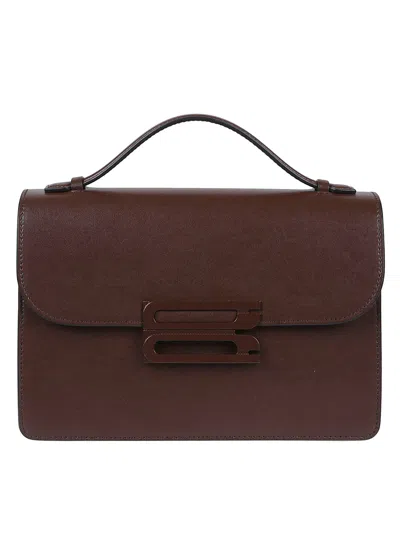 Victoria Beckham Tonal Buckle The Dorian Bag In Brown