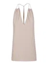 Victoria Beckham V-neck Gathered Halter Top In Pink