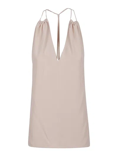 VICTORIA BECKHAM V-NECK GATHERED HALTER TOP