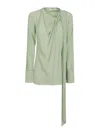 Victoria Beckham Scarf Top Featuring Twisted Detail In Verde