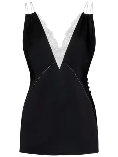 Victoria Beckham Lace-embellished Camisole Top In Black