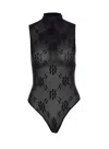 Victoria Beckham Lace Floral Sleeveless High Neck Top In Black