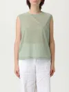Victoria Beckham Embroidered Logo Sleeveless Crew Neck Top