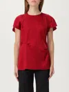 Victoria Beckham Draped Pleat Detail Top In Red