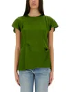 Victoria Beckham Draped Pleated Detail Top In Algae