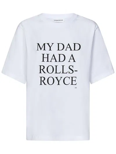 Victoria Beckham Logo Organic Cotton Jersey T-shirt In White