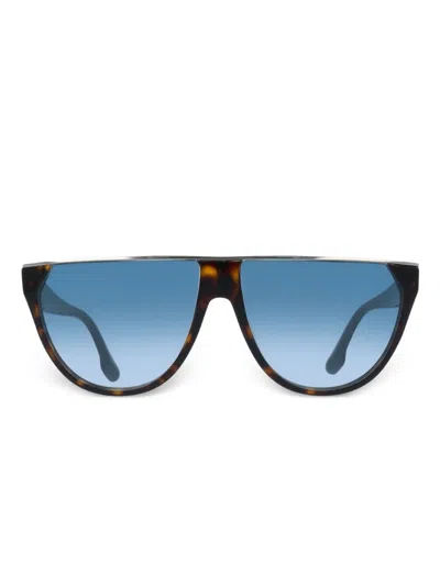 Victoria Beckham Tortoiseshell-frame Shield Sunglasses In Blue