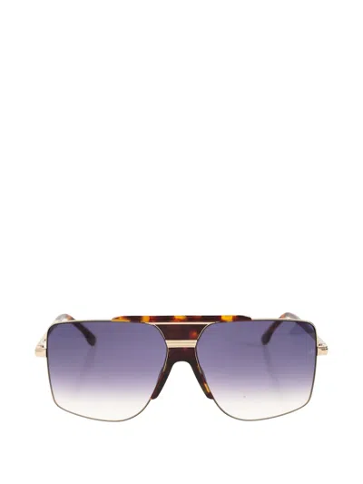 Victoria Beckham Tortoiseshell Geometric-frame Sunglasses In Brown