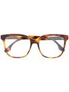 Victoria Beckham Tortoiseshell Square Glasses In Brown