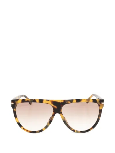 Victoria Beckham Tortoiseshell-effect Pilot Sunglasses In Brown