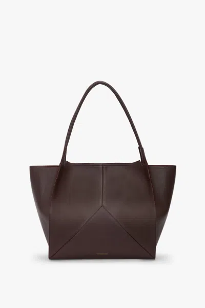 Victoria Beckham Tote Bag Large In Burgundy Leather