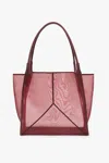Victoria Beckham Translucent Mesh Panel Tote Bag In Burgundy