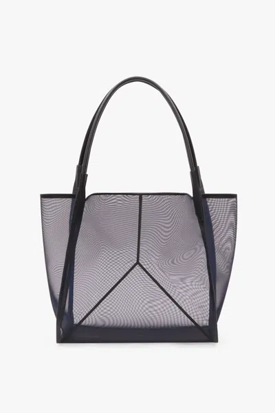 Victoria Beckham Tote Bag Large In Navy Mesh In Blue