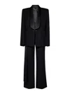 Shop Victoria Beckham Black Wool Blend Grain De Poudre Tuxedo Suit