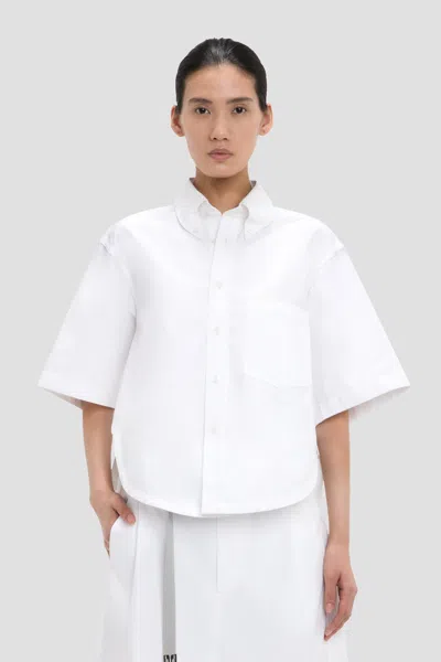 Victoria Beckham Oversized Cotton Shirt In White