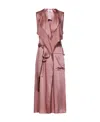 Victoria Beckham Sleeveless Satin Midi Wrap Trench Dress In Pink