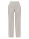 Victoria Beckham Tailored Beige Trousers With Front Fastening In Gray
