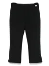 Victoria Beckham Buttoned Cuff Cropped Wool Trousers In Black