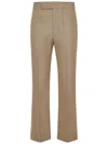 Victoria Beckham Wool Kick-flare Pants In Beige