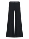 Victoria Beckham Side Panel Wool-blend Wide-leg Pants In Black