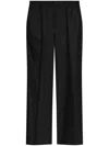 Victoria Beckham Flared Wool Blend Trousers With Classic Waistband In Black