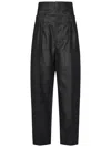 Victoria Beckham Double Waistband Pleated Wool Blend Pants In Black