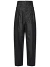 Victoria Beckham Double Waistband Pleated Wool Blend Pants In Black