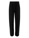 Victoria Beckham Pleated Wide-leg Trousers In Black