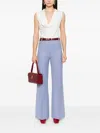 Victoria Beckham Alina Trouser With Front And Back Pockets In Blu Polvere