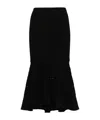 Victoria Beckham Flared Pointelle-knit Midi Skirt In Black