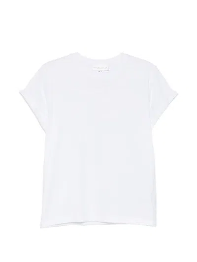 Victoria Beckham T-shirt Tilly In Cotone Bianco Con Logo Vb Ricamato  In White