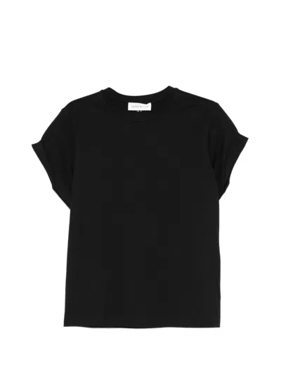 Victoria Beckham T-shirt Tilly In Cotone Nero Con Logo Vb Ricamato  In Black