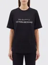Victoria Beckham Printed Cotton Jersey T-shirt In Black