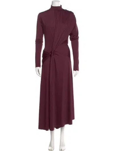 Pre-owned Victoria Beckham Turtleneck Long Dress W/ Tags In Burgundy