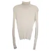Victoria Beckham Turtleneck Long-sleeve Ribbed-knit Sweater In White Wool In White