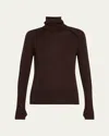 Victoria Beckham Turtle Neck Sweater In Brown