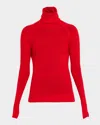 Victoria Beckham Turtleneck Raglan Long-sleeve Sweater In Red