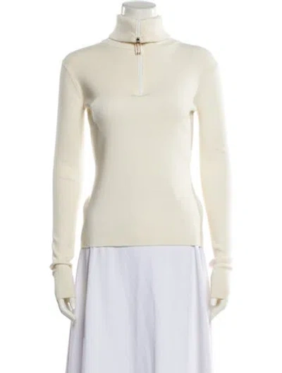 Pre-owned Victoria Beckham Turtleneck Sweater In Neutral