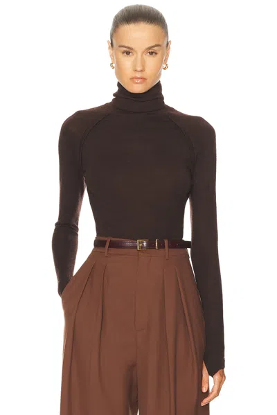 Victoria Beckham Turtleneck Top In Brown