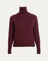 Victoria Beckham Wool Turtleneck Sweater In Port