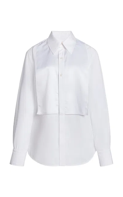 Victoria Beckham Tuxedo Bib Cotton Shirt In Red