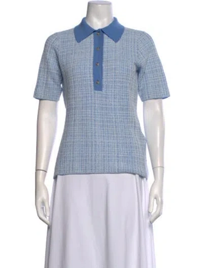 Pre-owned Victoria Beckham Tweed Pattern Sweater In Blue