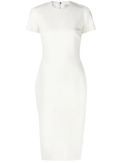 VICTORIA BECKHAM TWILL MIDI DRESS